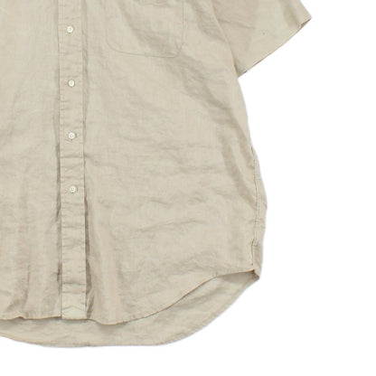Mens Linen Shirt Short Sleeve Button Up