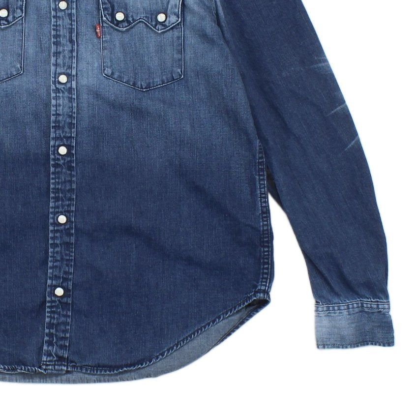 Mens Denim Shirt Long Sleeve Western