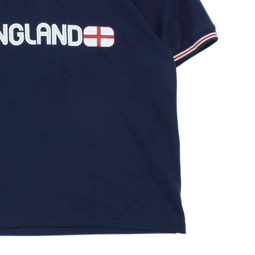 Mens England Polo Shirt Football Retro