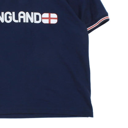 Mens England Polo Shirt Football Retro