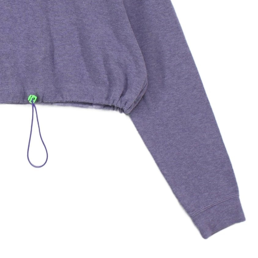 Womens 1/4 Zip Sweatshirt Cropped Reworked