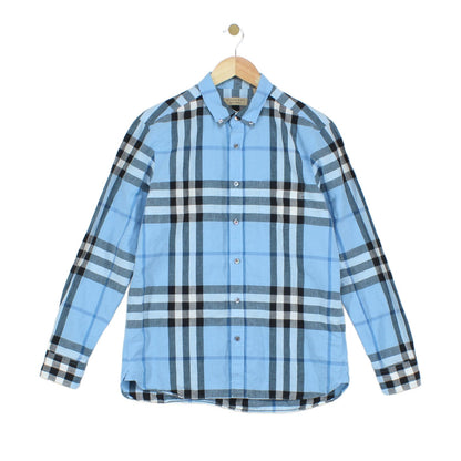 Mens Plaid Shirt Linen Cotton Button Down