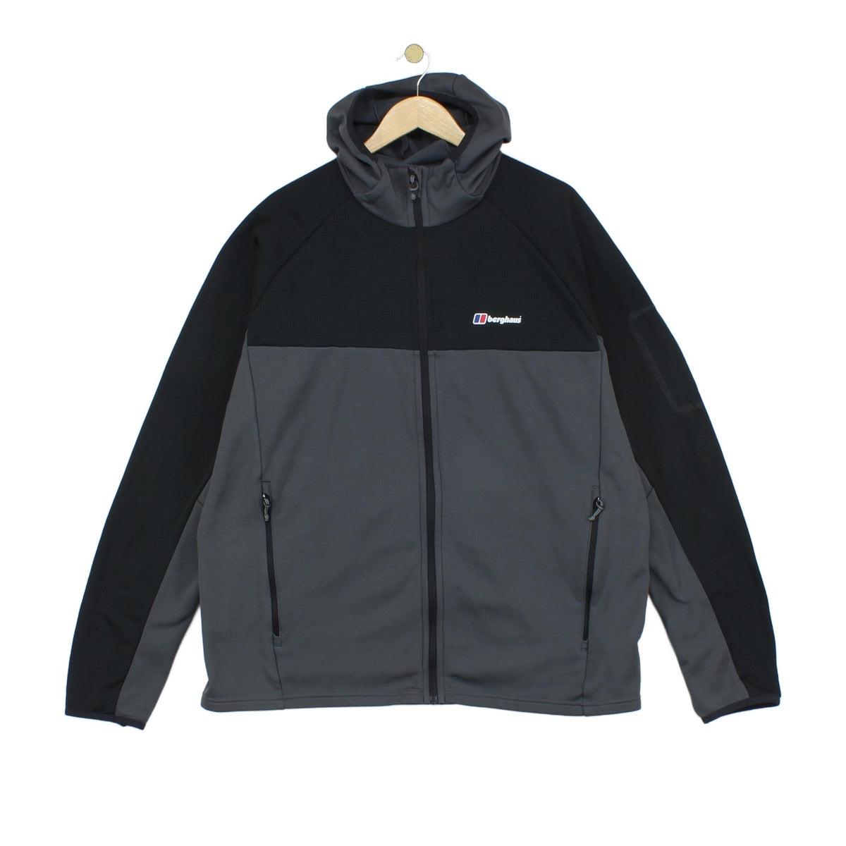 Mens Fleece Jacket Full Zip Hooded Outdoor