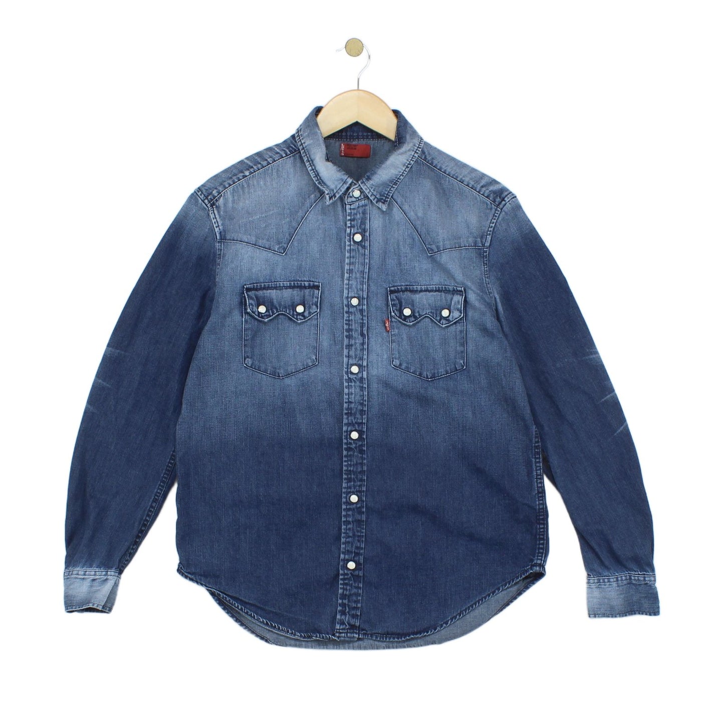 Mens Denim Shirt Long Sleeve Western