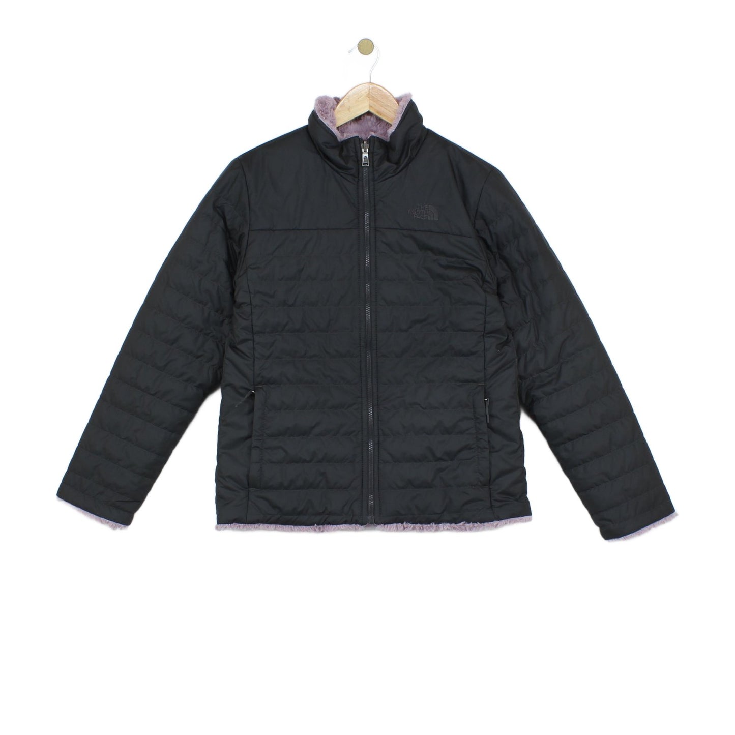 Girls Quilted Jacket Insulated Reversible Fleece