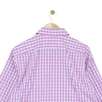 Mens Check Shirt Long Sleeve Button Up Cotton