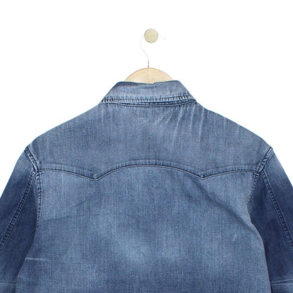 Mens Denim Shirt Long Sleeve Western