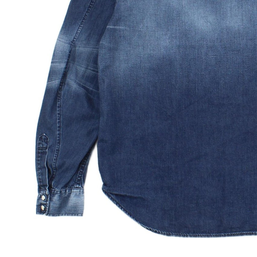 Mens Denim Shirt Long Sleeve Western