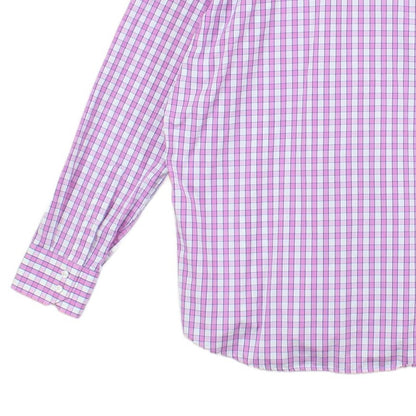 Mens Check Shirt Long Sleeve Button Up Cotton