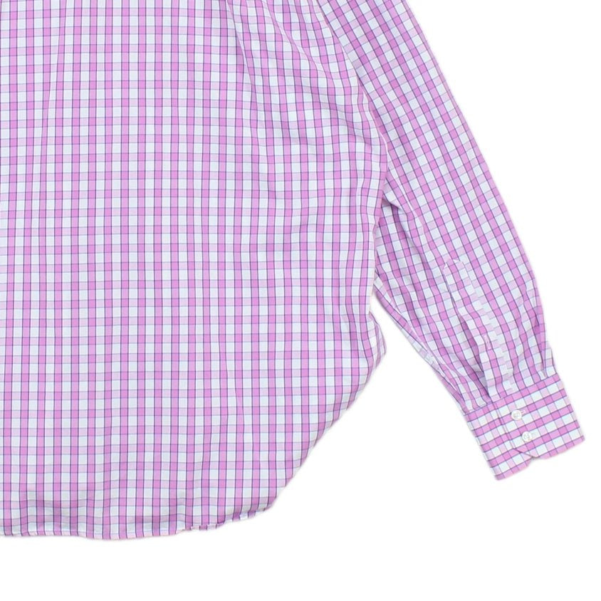 Mens Check Shirt Long Sleeve Button Up Cotton