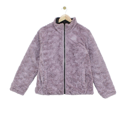 Girls Quilted Jacket Insulated Reversible Fleece