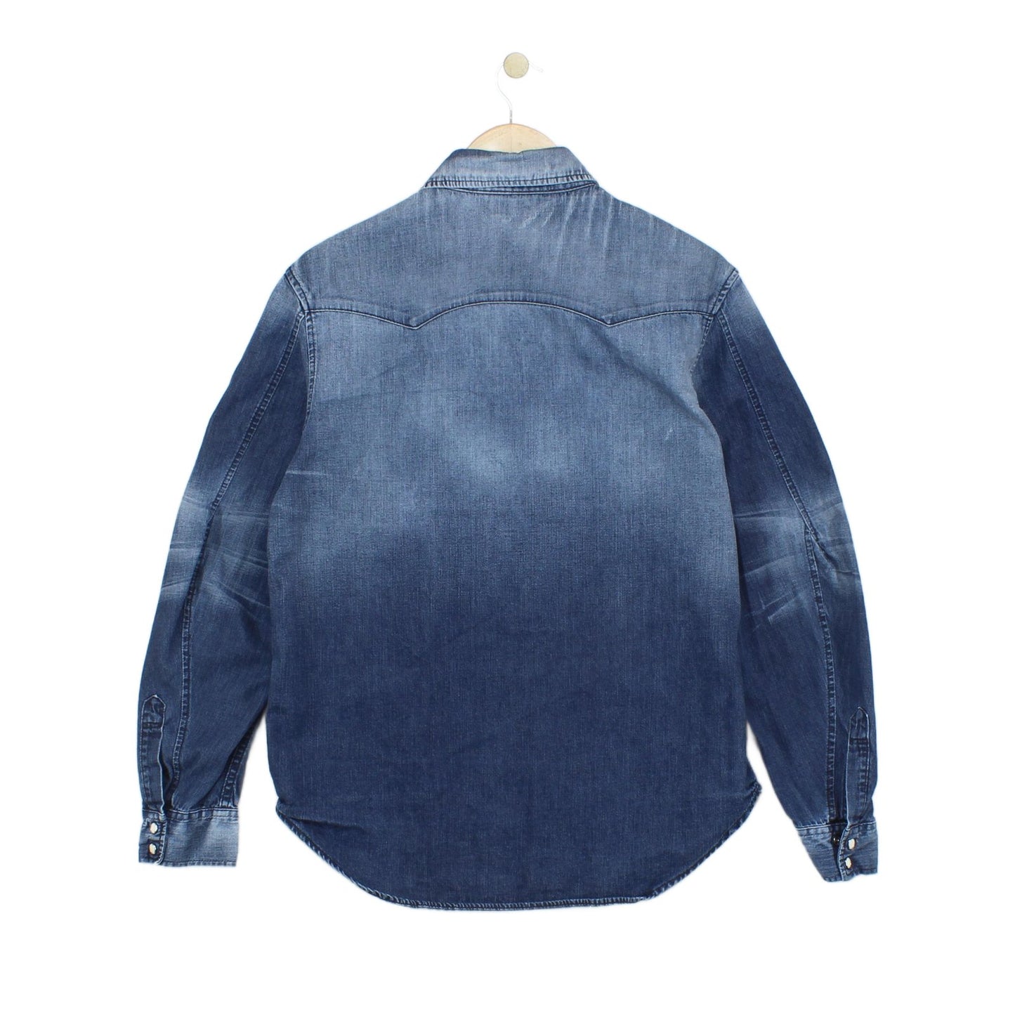 Mens Denim Shirt Long Sleeve Western