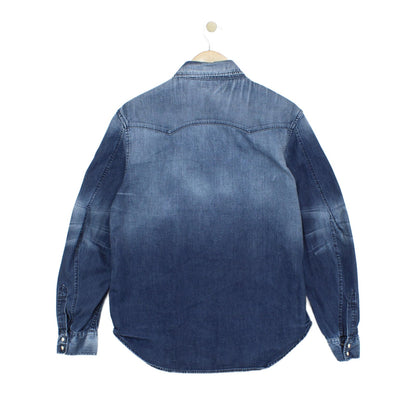 Mens Denim Shirt Long Sleeve Western