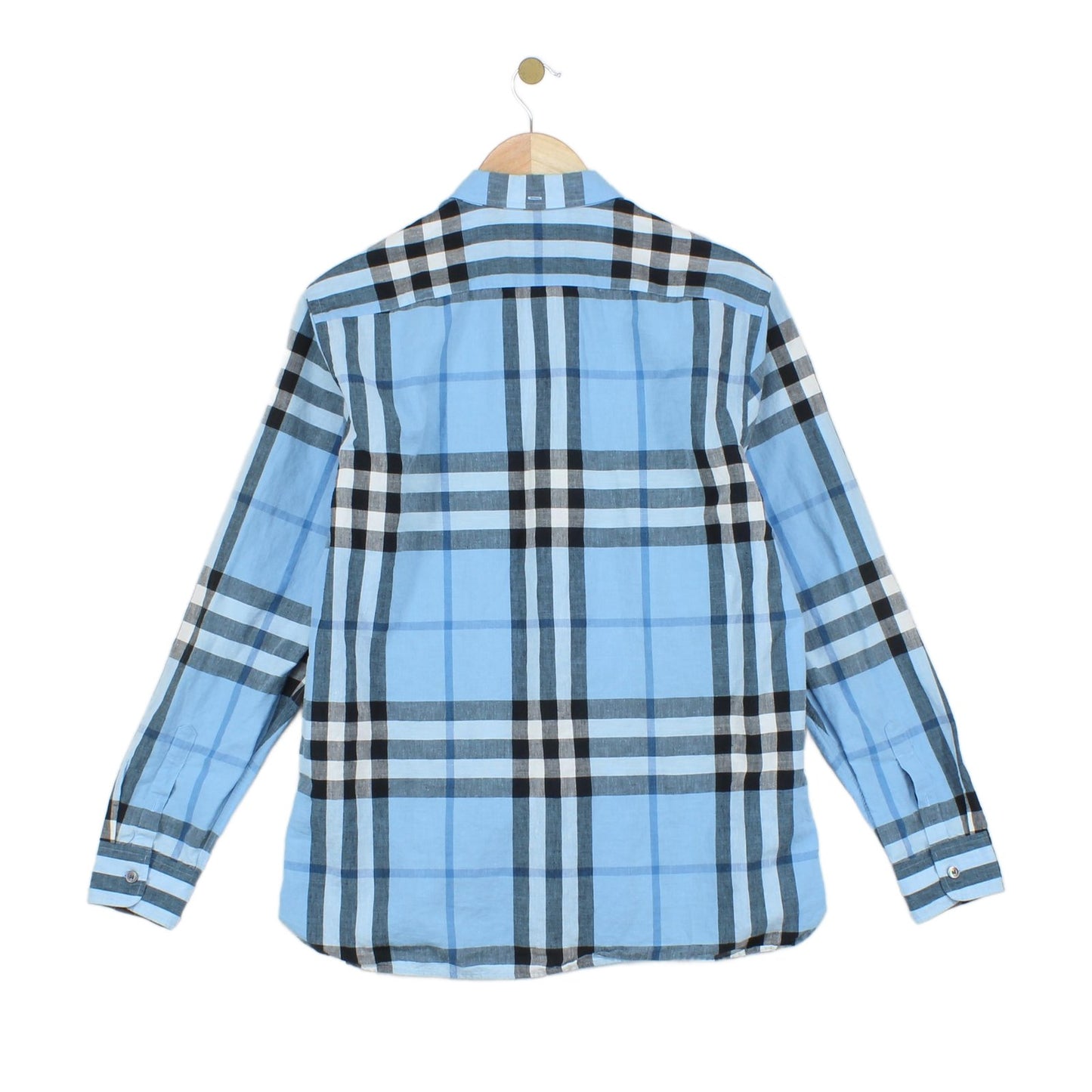 Mens Plaid Shirt Linen Cotton Button Down