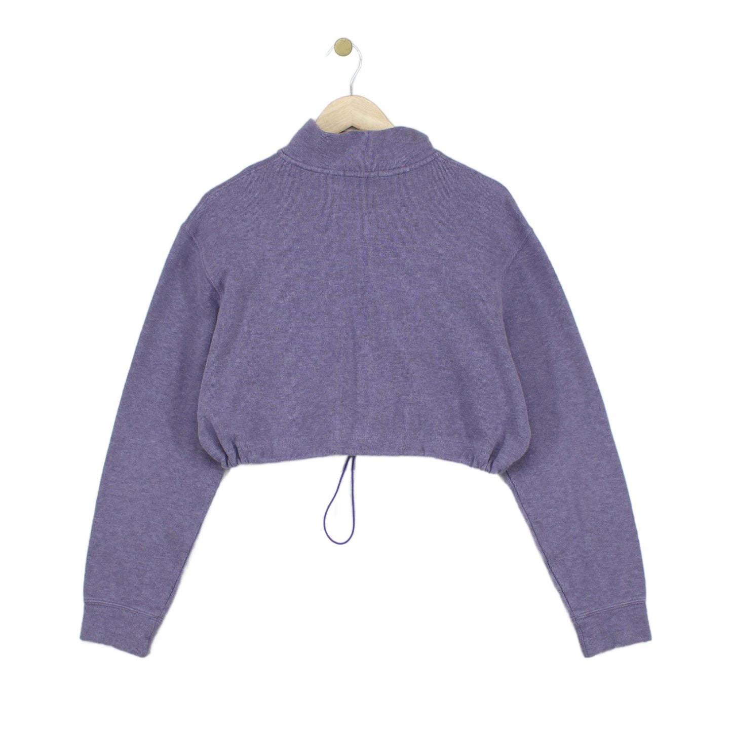 Womens 1/4 Zip Sweatshirt Cropped Reworked