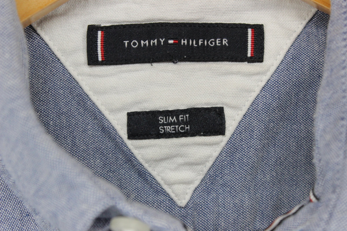 Mens Shirt Slim Fit Stretch Button Down