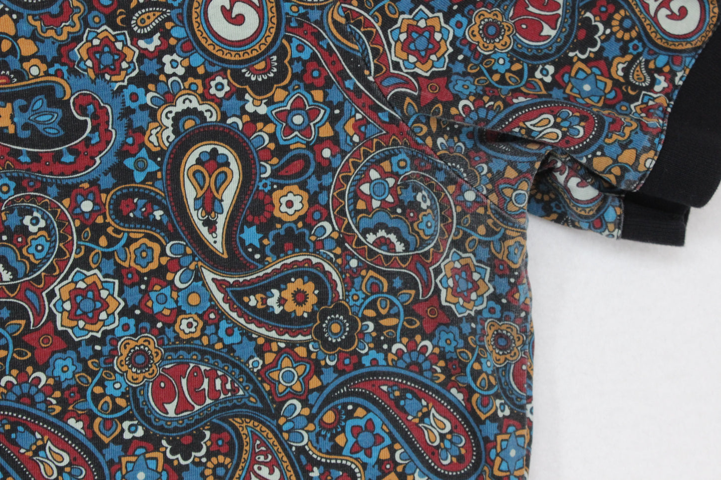 Mens Paisley Polo Shirt Collar Short Sleeve