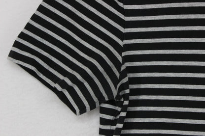 Mens Striped T-Shirt Short Sleeve Slim Fit