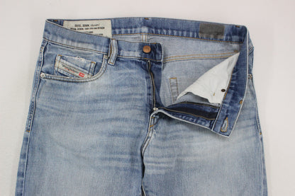 Mens D-Strukt Jeans Slim Distressed Denim
