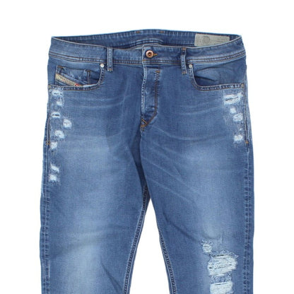 Mens Sleenker Jeans Slim Skinny Distressed Denim