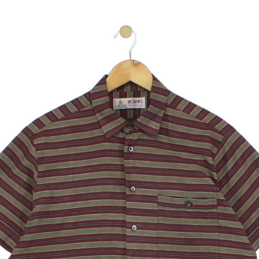 Mens Striped Shirt Short Sleeve Uk Made