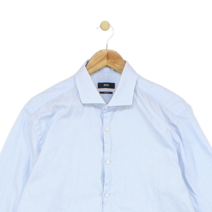 Mens Striped Shirt Slim Fit Long Sleeve