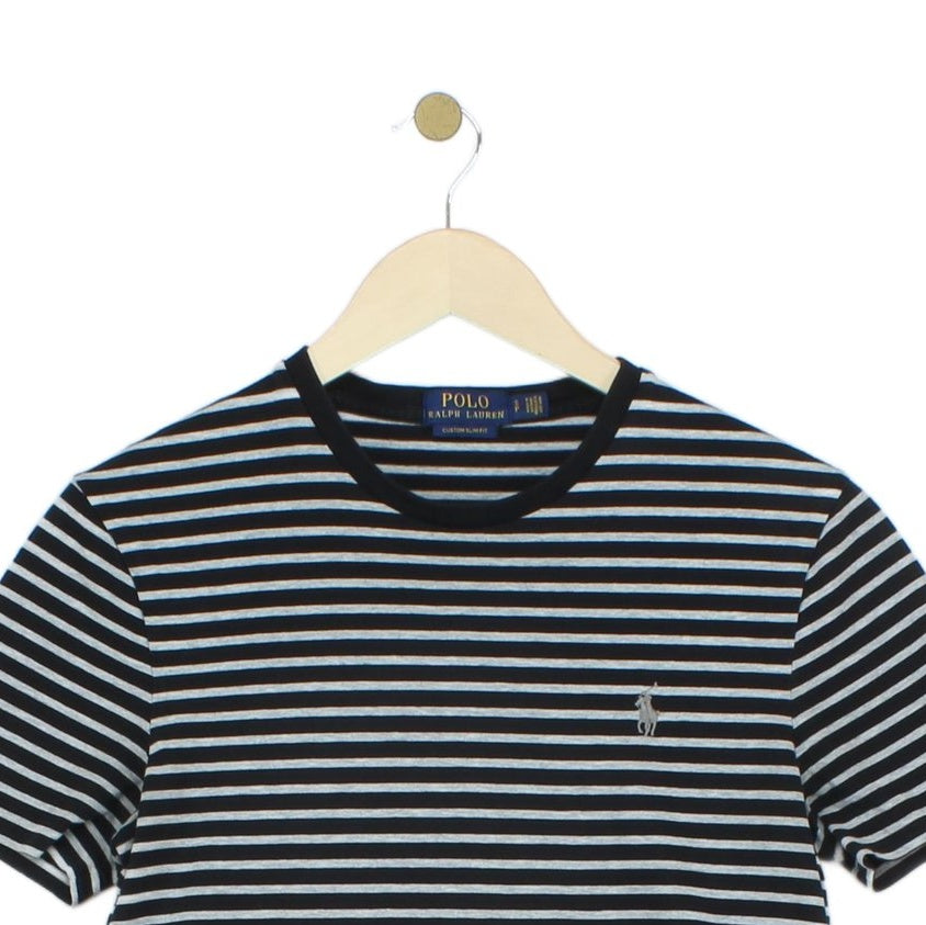 Mens Striped T-Shirt Short Sleeve Slim Fit