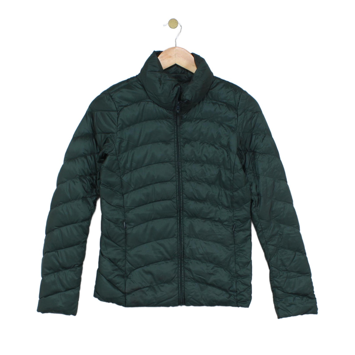Womens Quilted Jacket Down Full Zip Lightweight Packable