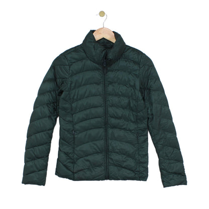Womens Quilted Jacket Down Full Zip Lightweight Packable