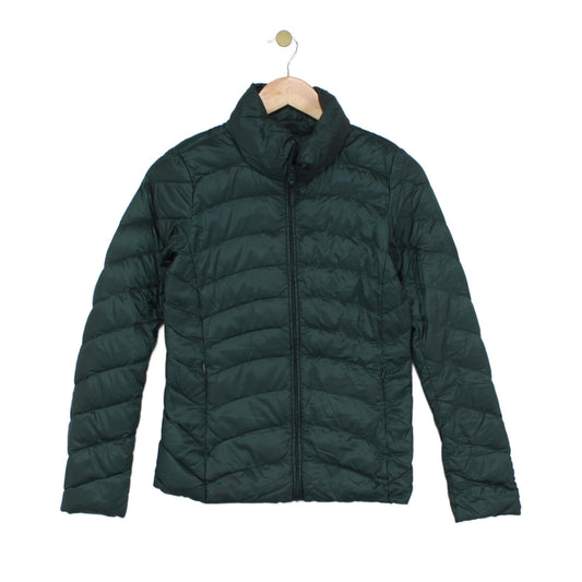 Womens Quilted Jacket Down Full Zip Lightweight Packable