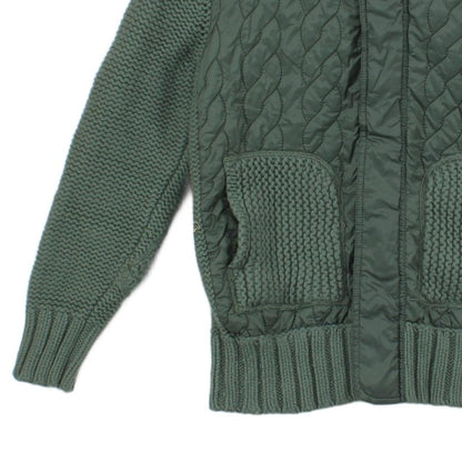 Womens Quilted Jacket Fur Hood Knit Wool