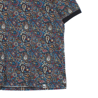 Mens Paisley Polo Shirt Collar Short Sleeve