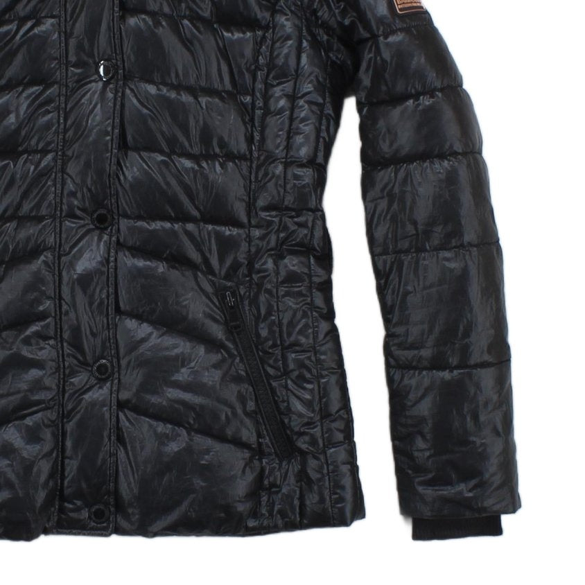 Womens Quilted Jacket Full Zip Hooded