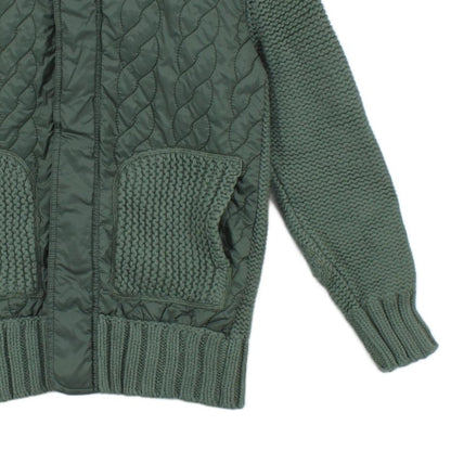Womens Quilted Jacket Fur Hood Knit Wool