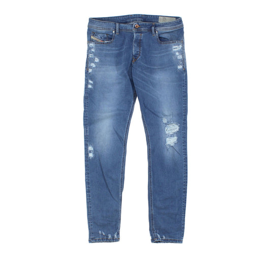 Mens Sleenker Jeans Slim Skinny Distressed Denim