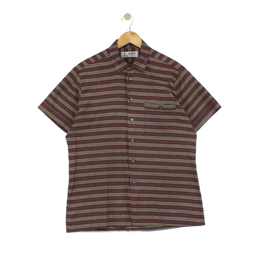 Mens Striped Shirt Short Sleeve Uk Made