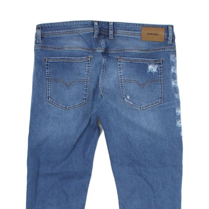 Mens Sleenker Jeans Slim Skinny Distressed Denim