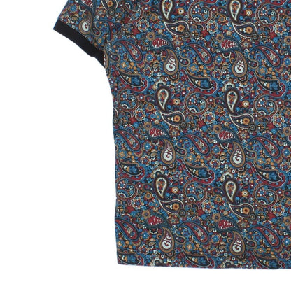 Mens Paisley Polo Shirt Collar Short Sleeve