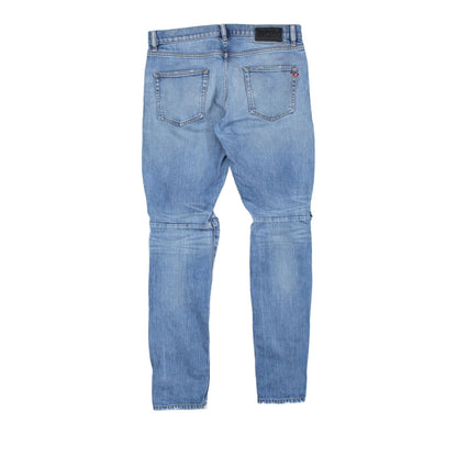 Mens D-Strukt Jeans Slim Distressed Denim