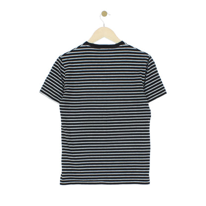 Mens Striped T-Shirt Short Sleeve Slim Fit
