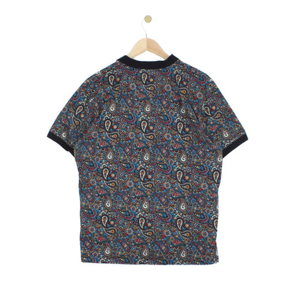 Mens Paisley Polo Shirt Collar Short Sleeve