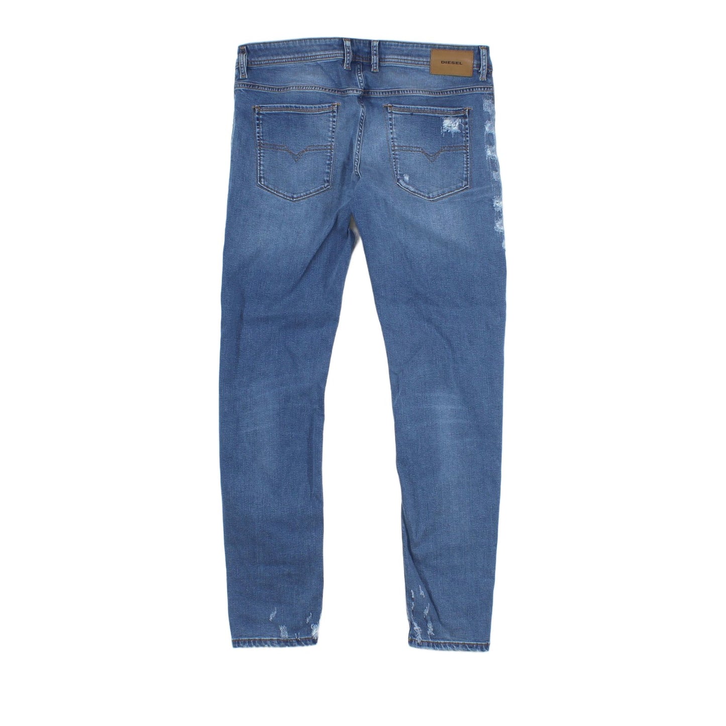 Mens Sleenker Jeans Slim Skinny Distressed Denim