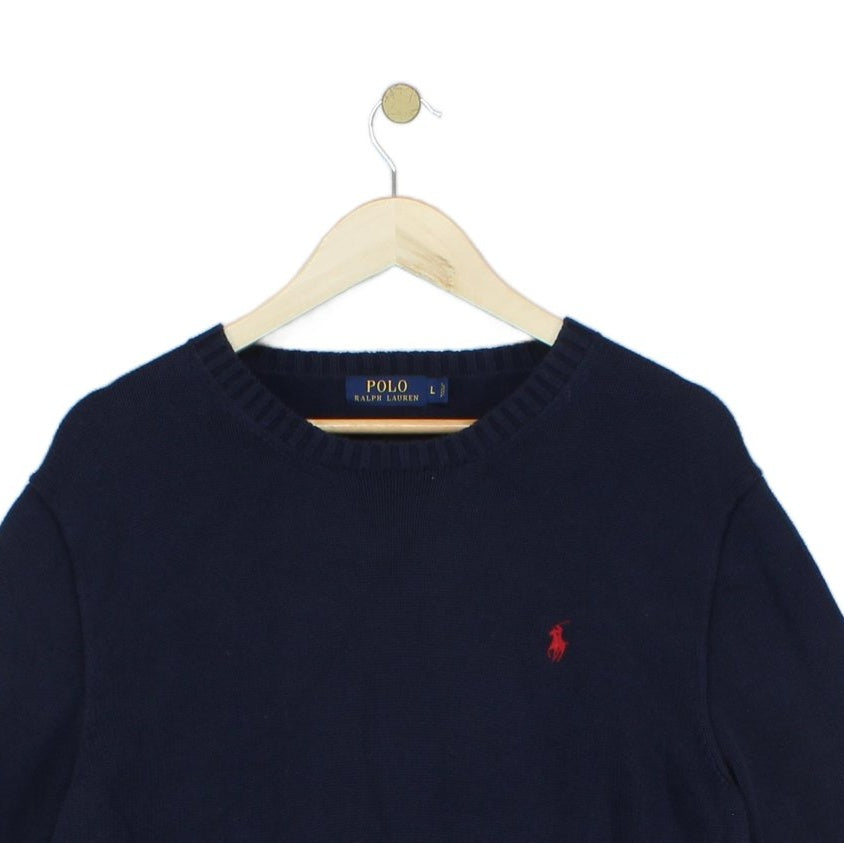Mens Jumper Knit Embroidered Long Sleeve
