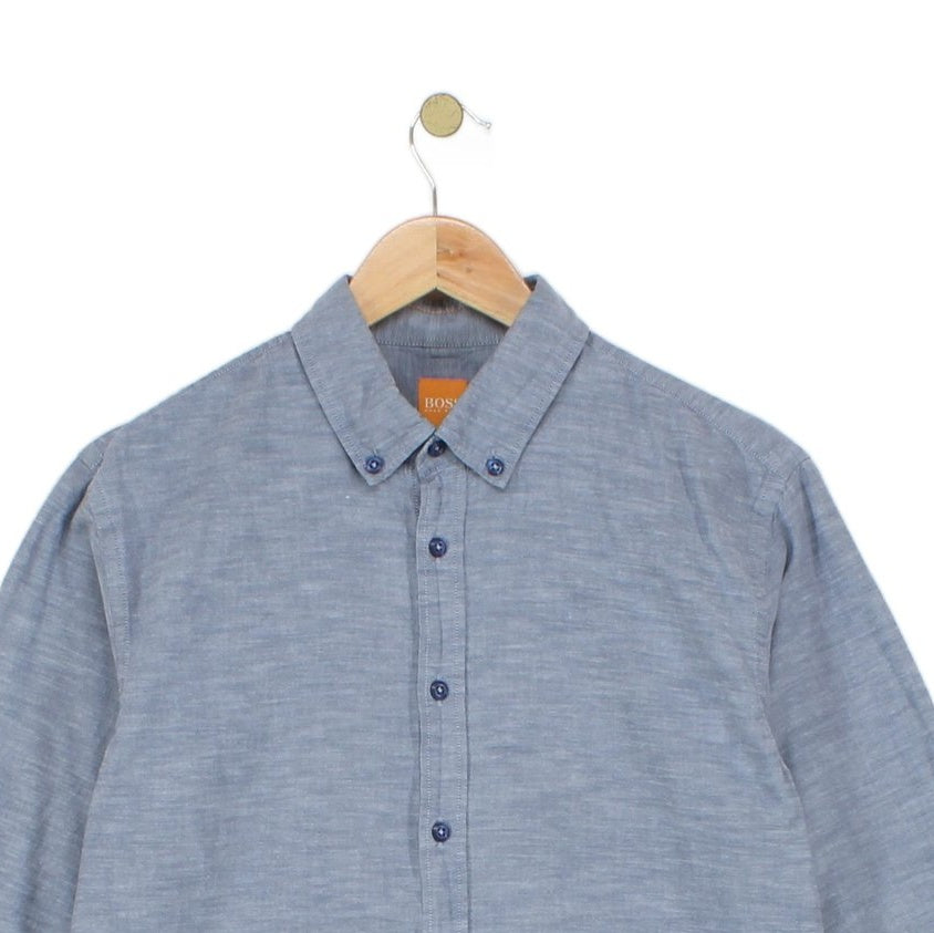 Mens Oxford Shirt Slim Fit Button Up Long Sleeve