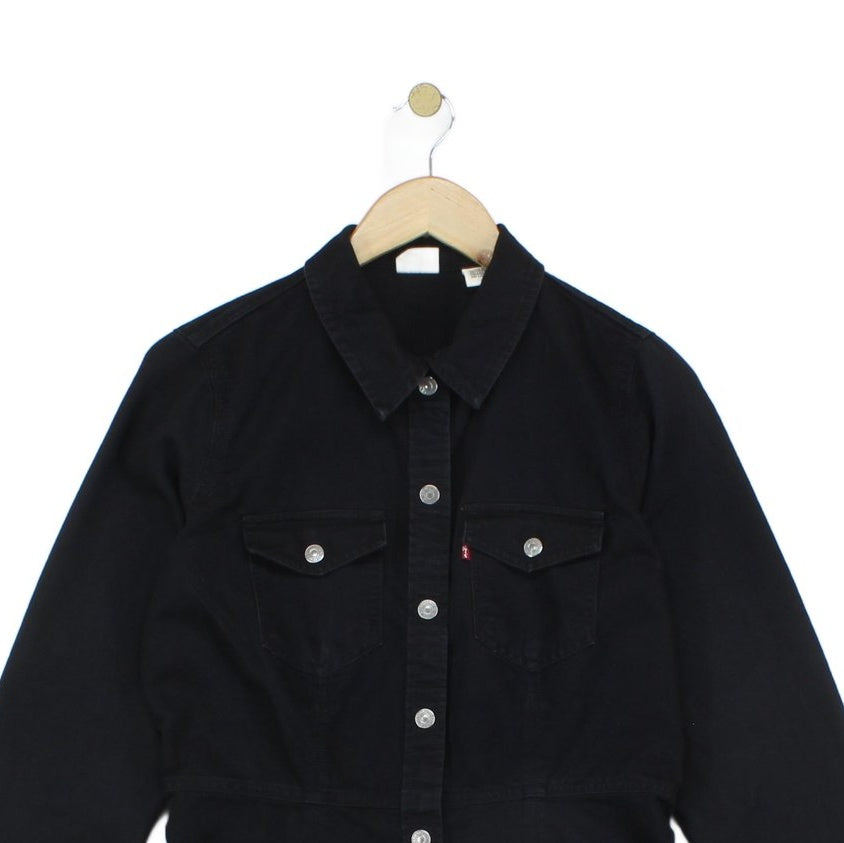 Womens Denim Dress Shirt Button Down Long Sleeve
