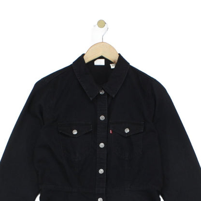 Womens Denim Dress Shirt Button Down Long Sleeve