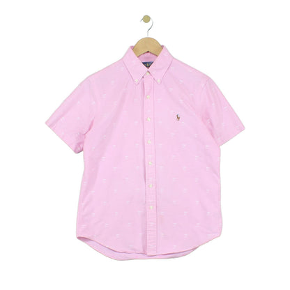 Mens Patterned Shirt Classic Fit Short Sleeve