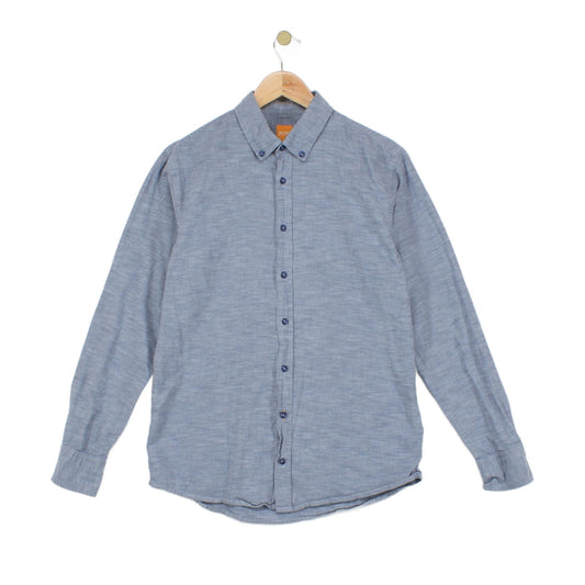Mens Oxford Shirt Slim Fit Button Up Long Sleeve