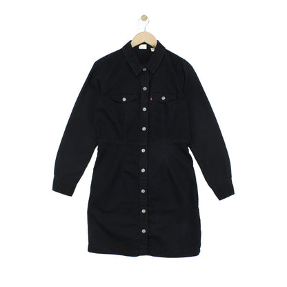 Womens Denim Dress Shirt Button Down Long Sleeve