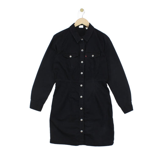 Womens Denim Dress Shirt Button Down Long Sleeve